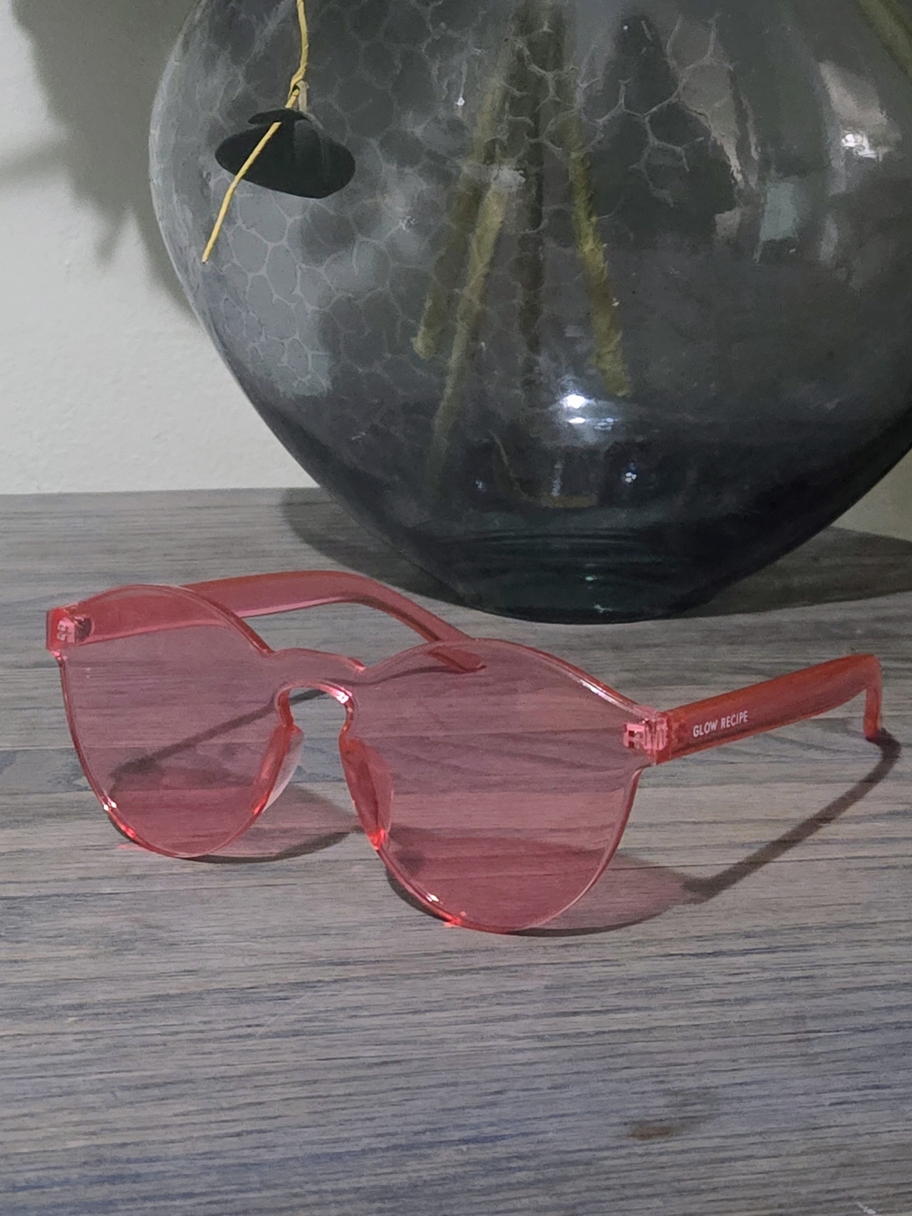 Glow Recipe Pink RimlessTransparent Fashion Sunglasses